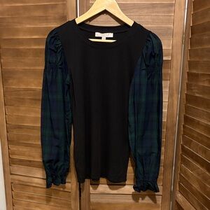 LOFT Black Ribbed Knit Top